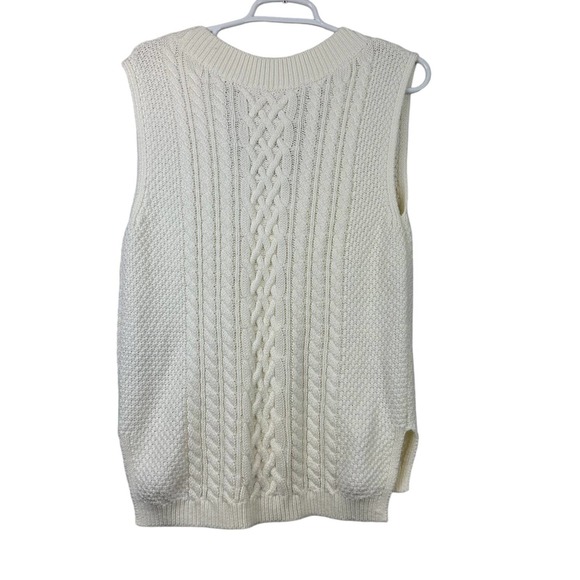Abercombie & Fitch Cable knit Sweater Vest White XS - Picture 2 of 7